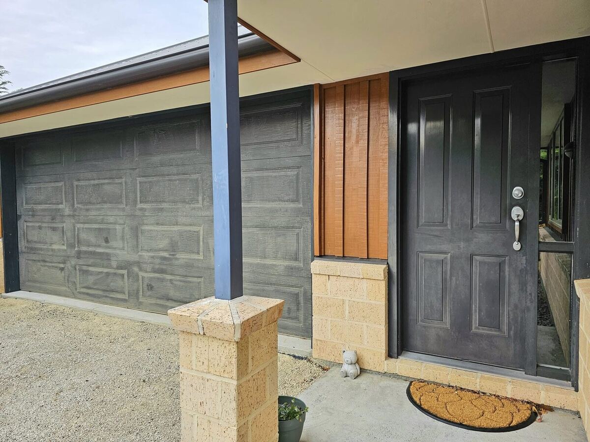 Front garage before repaint