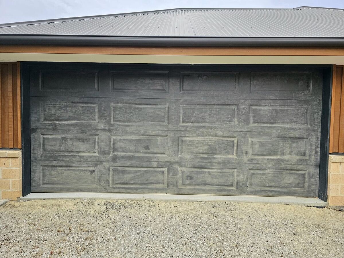 Second garage door before repaint