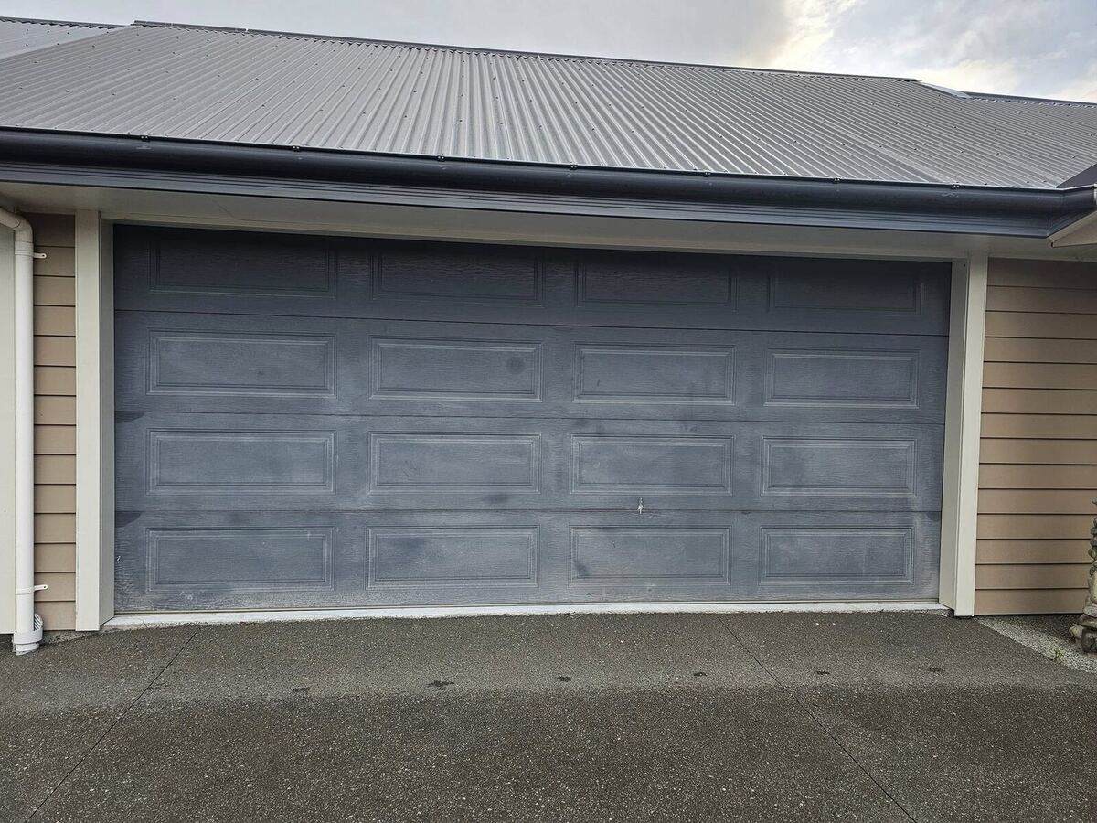 Garage door before repaint